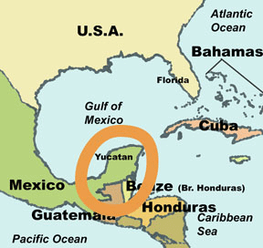 Where is the Yucatan Peninsula?