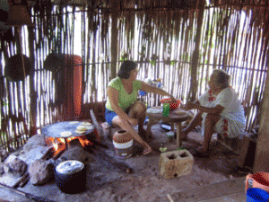Cooking in a Mayan House